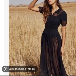 RARE Christy Dawn Winslet Dress in Navy size small SILK